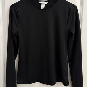 Black fitted long sleeve top